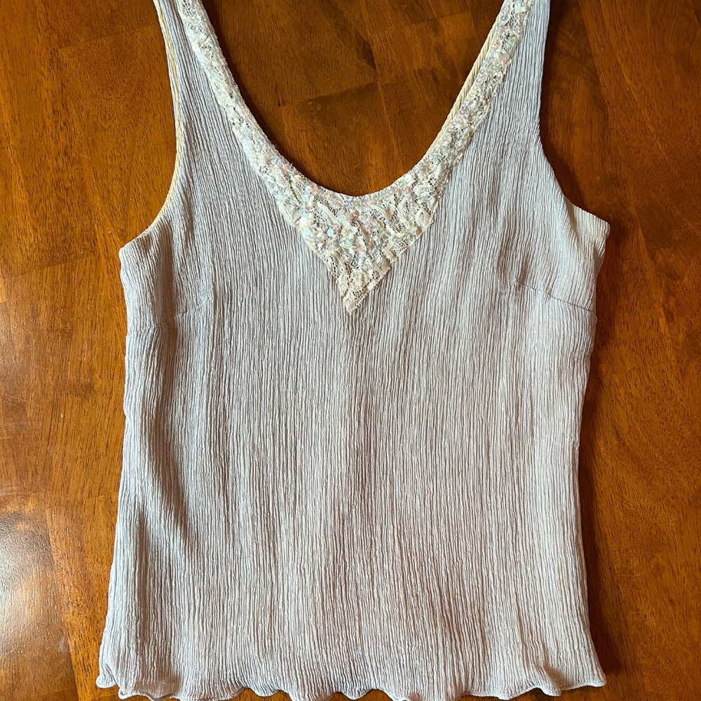 Sigrid Olsen Silk and Sequin Camisole Tank Top Size 6